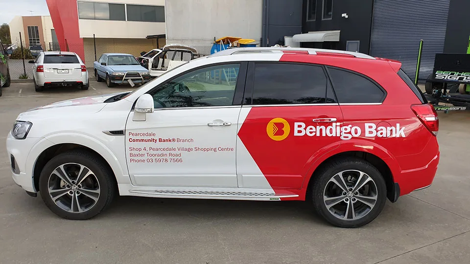 bendigo-bank-suv-wrap-by-benher-signs High-Quality Car & Boat Wraps | BENHER Signage Melbourne - BENHER