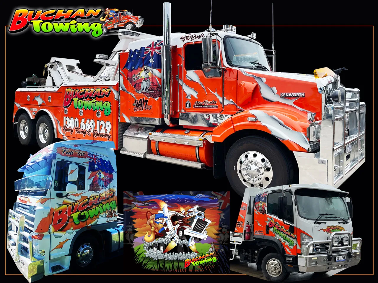 Large-format truck signage showcasing vibrant designs and business branding for maximum road presence.